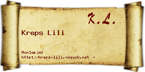 Kreps Lili névjegykártya