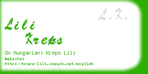 lili kreps business card